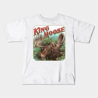 King Moose - Vintage Cigar Box Art Kids T-Shirt